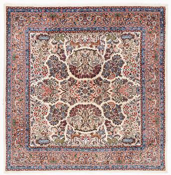 A rug, Kerman, figural, ca 222 x 218 cm.