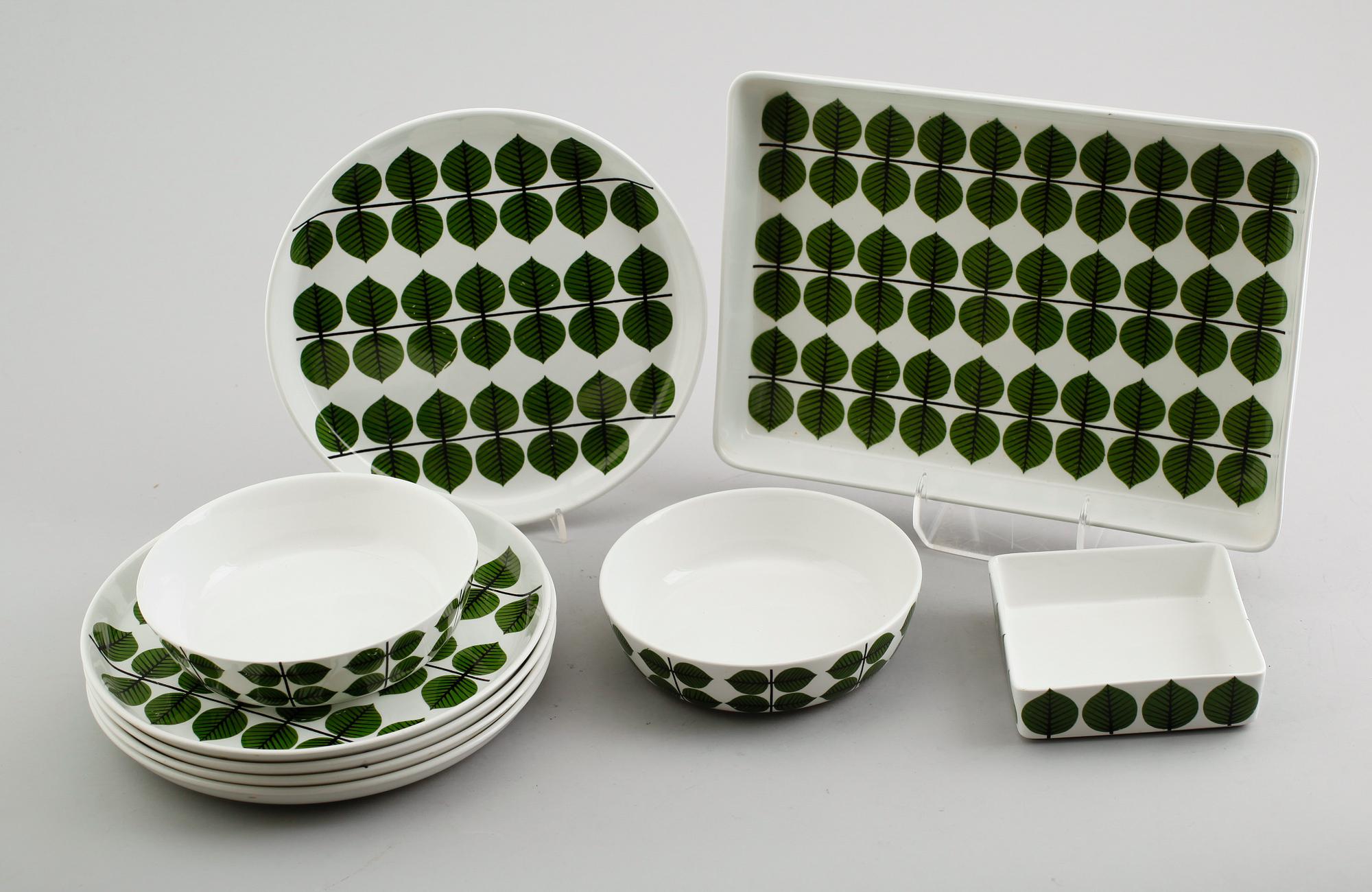SERVISPORSLIN, 9 delar, porslin, "Berså", Stig Lindberg, Gustavsberg.
