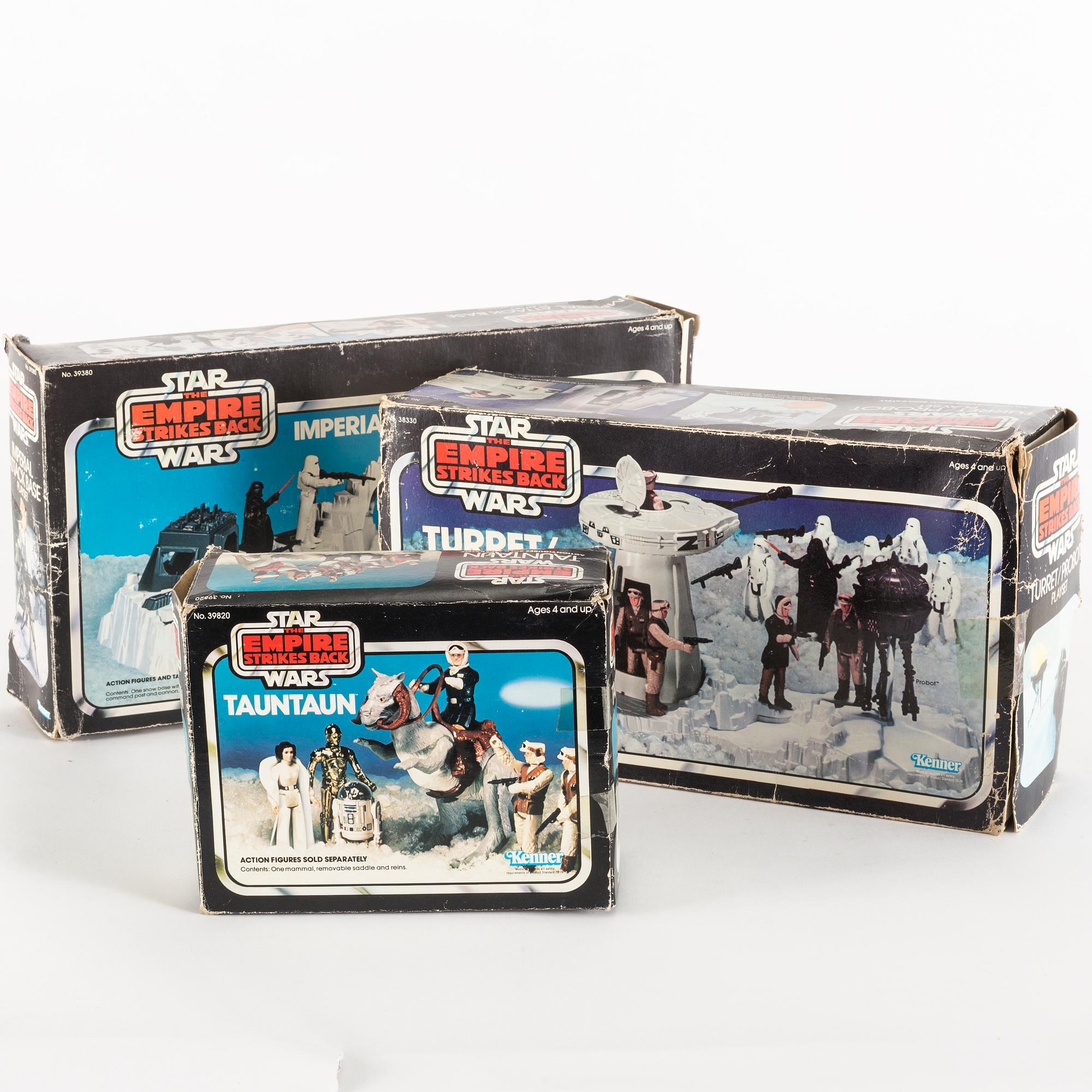 STAR WARS, Imperial attack base, Tauntaun samt Turret and probot playset, Empire Strikes Back, Kenner 1980-tal.