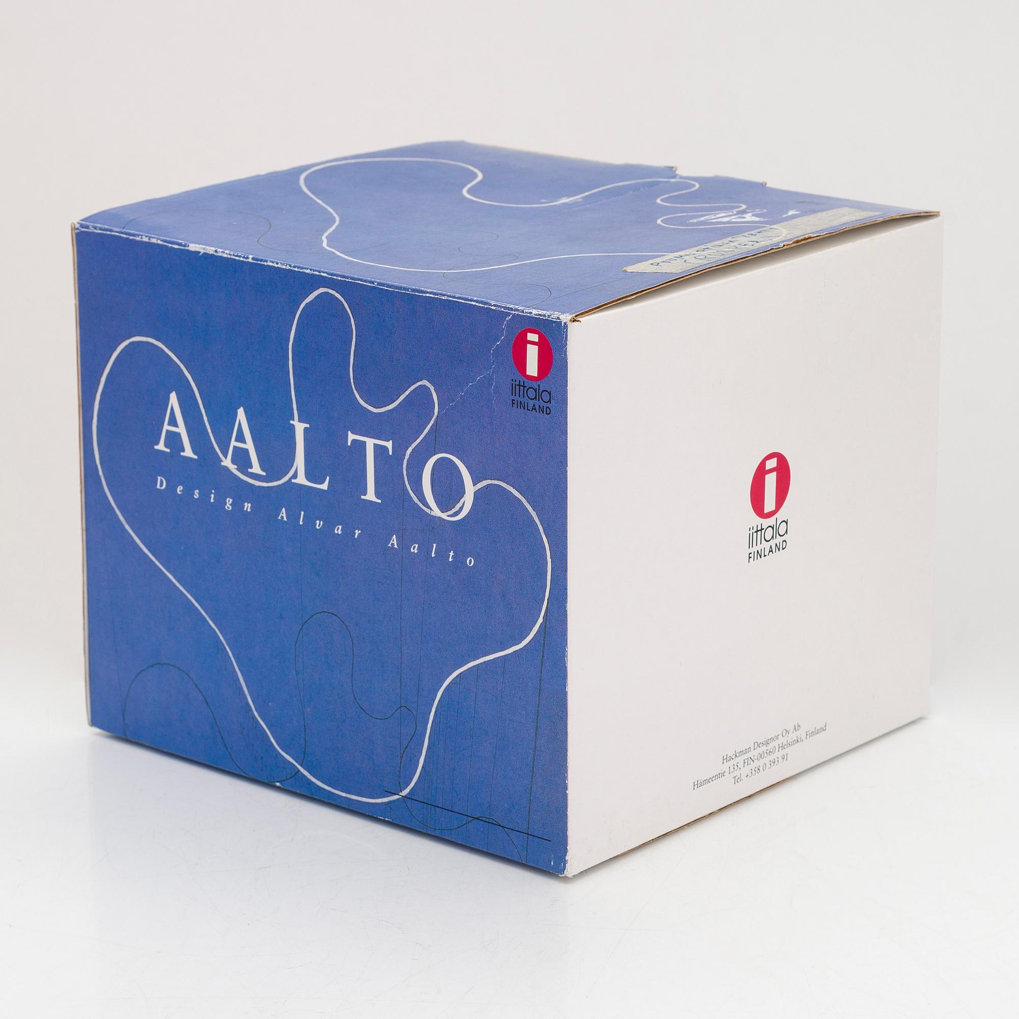 Alvar Aalto, vas, glas, "3030", 60-års jubileumsvas, signerad Alvar Aalto Iittala 1936-1996.