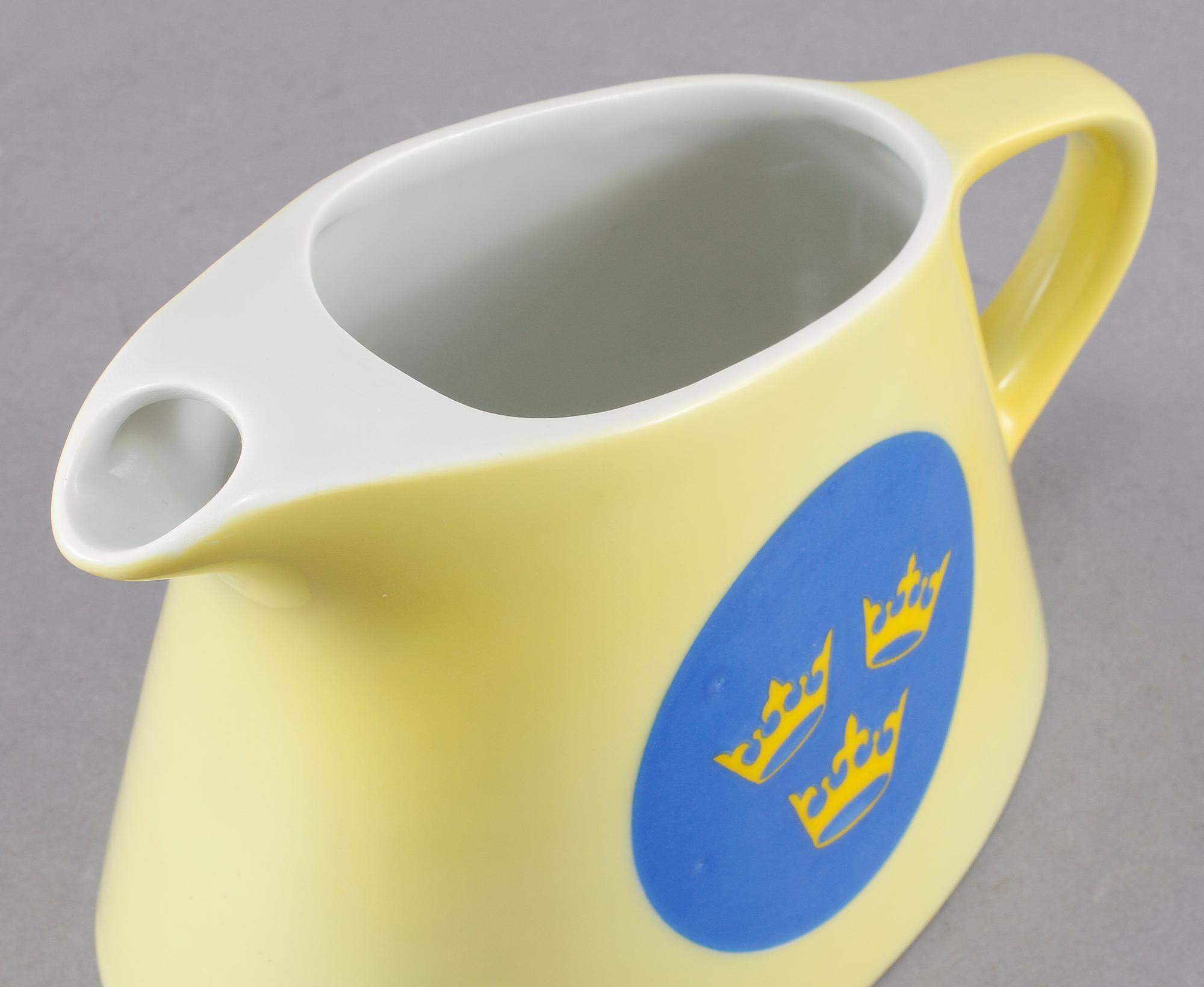 ISVATTENKANNA, porslin, "Svenska Amerika Linien", 1900-talets mitt.