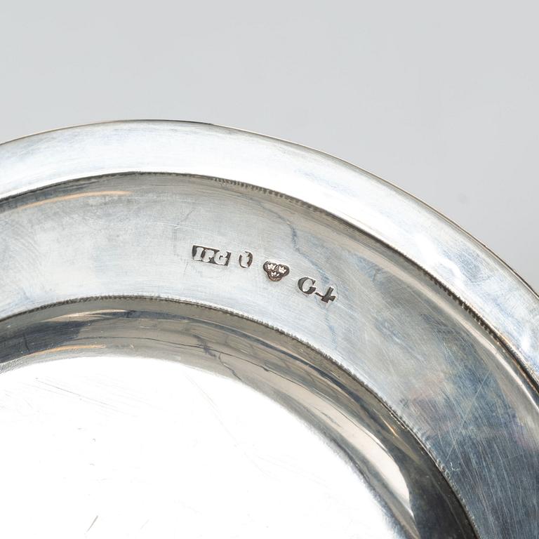 A set of three Swedish silver sauce ladles and a small sauce bowl, mark of Johan Petter Grönwall,  Stockholm 1824-37.