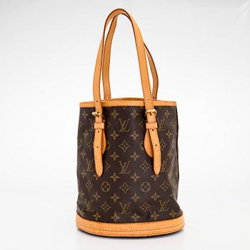 Louis Vuitton, laukku, "Petit Bucket", sekä pochette.