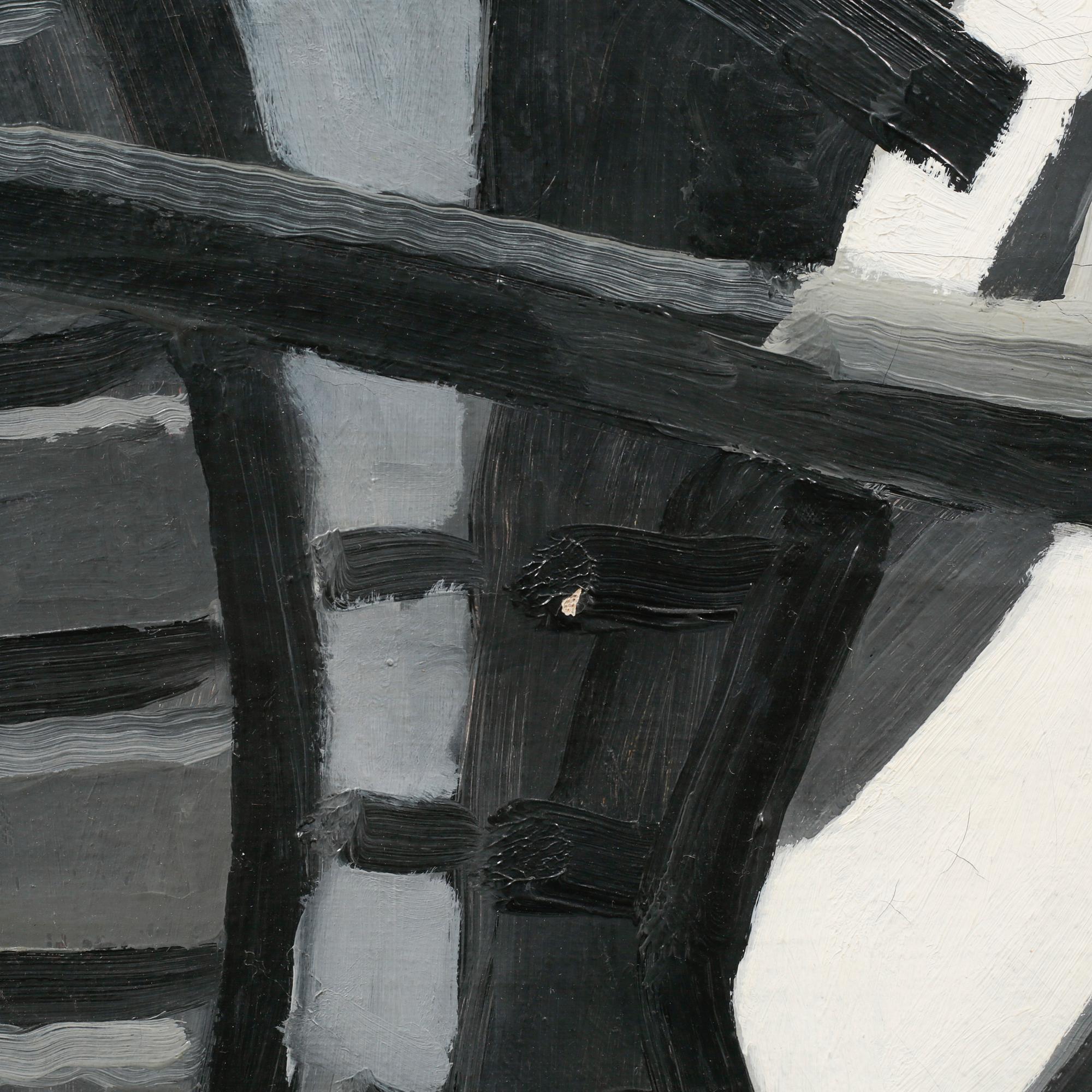 oil on canvas, sogned.