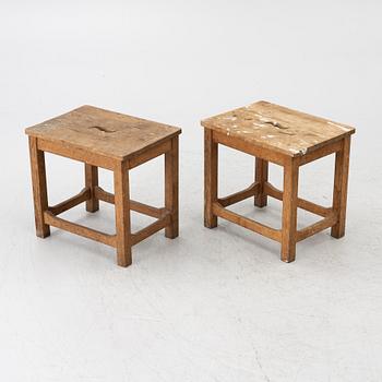 Nordiska Kompaniet, taburetter, ett par, ek. Ritningen daterad 1928.