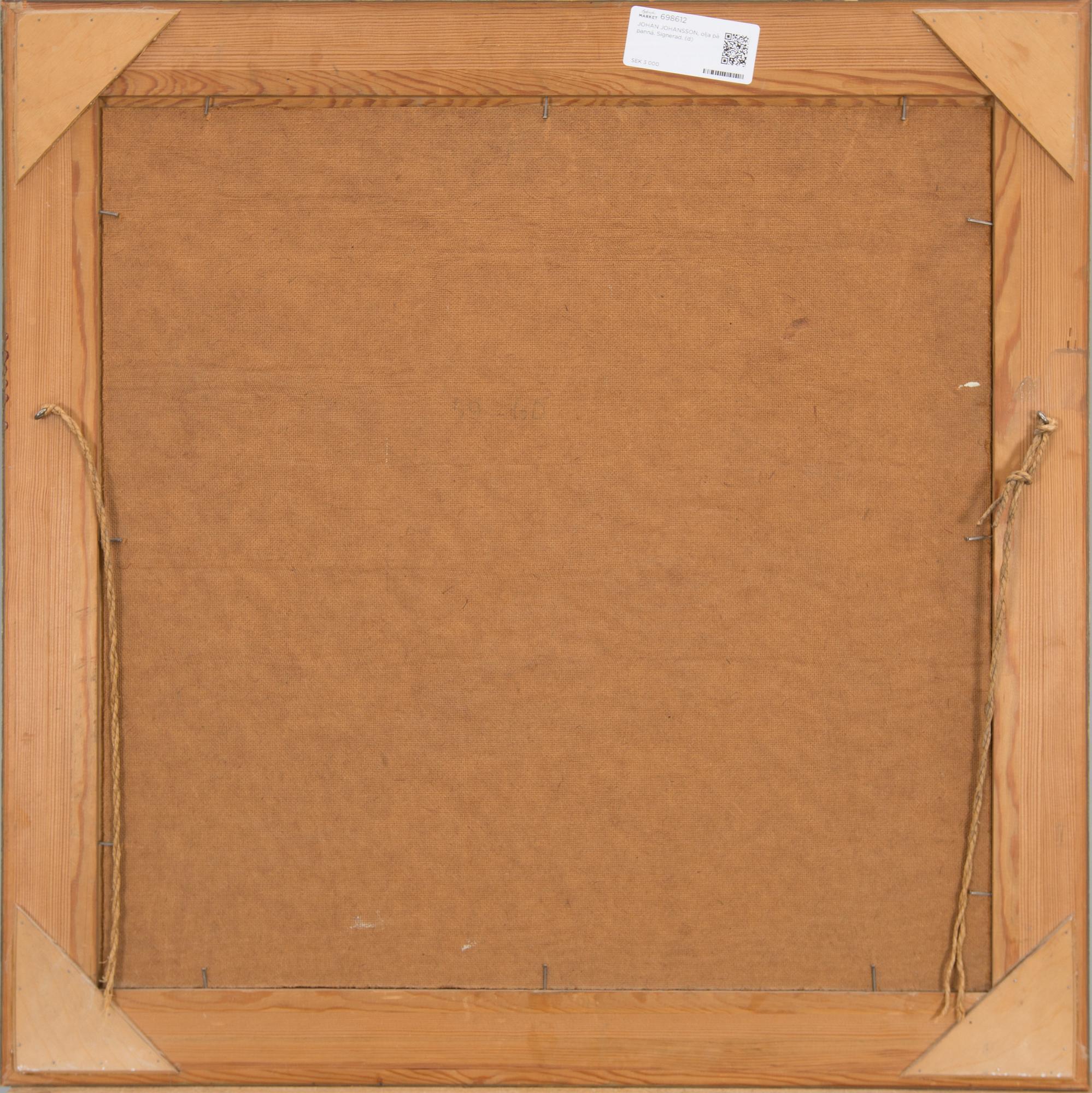 JOHAN JOHANSSON, olja på pannå. Signerad.