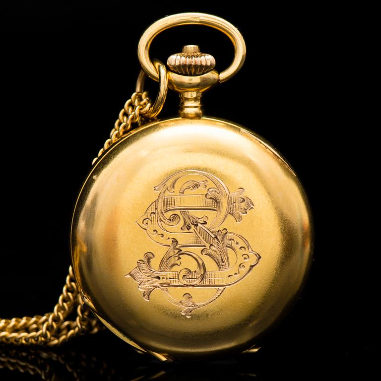 A PENDANT / POCKET WATCH, old cut diamonds, 14K gold. Borel Neuchatel & Cie.