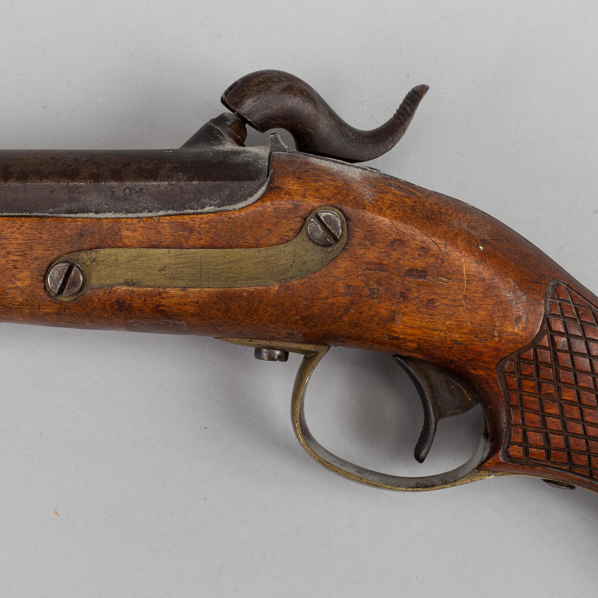 A Swedish pair of percussion pistols 1850 pattern.