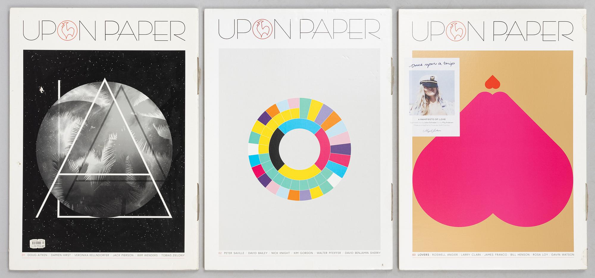 Three issues of the magazine UPON PAPER, Germany.