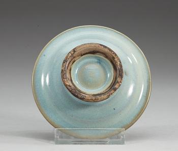 A purple-splashed lavender glazed 'Jun' dish, Song dynasty (960-1279).