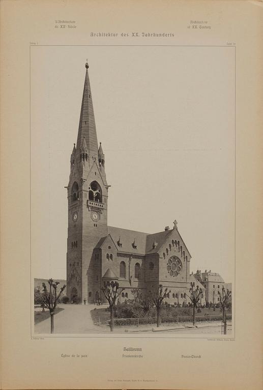 'DIE ARCHITEKTUR DES XX JAHRHUNDERTS, 1901', Hugo Licht, Berlin 1901.