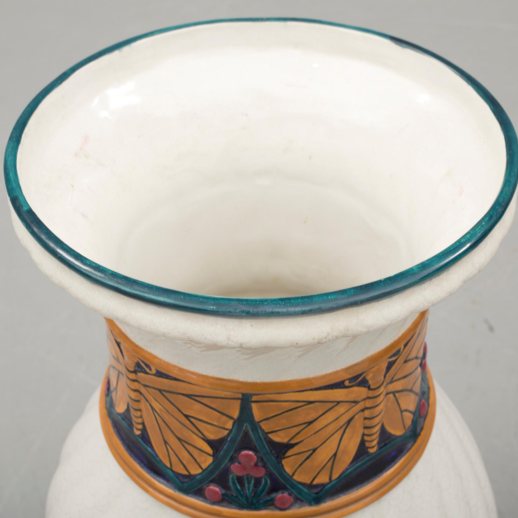 GOLVVAS, flintgods, jugend, Alf Wallander, Rörstrand, 1900-talets början.