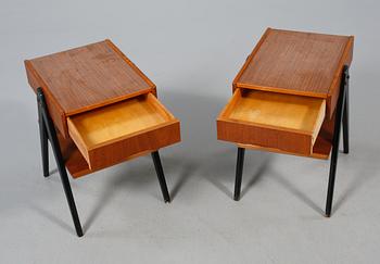 SÄNGBORD, ett par, 1950-/60-tal.