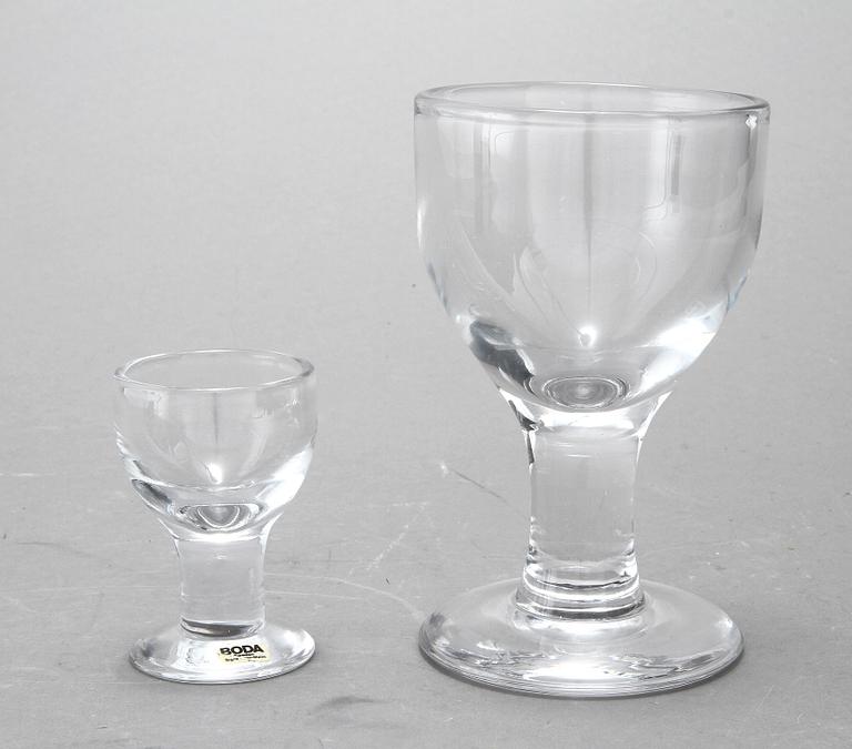 ÖLGLAS, 6 st samt NUBBEGLAS, 6 st, "Ruben", Signe Persson-Molin, Boda, 1900-tal.