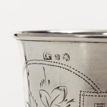 Bägare, 5 st, silver, Ryssland, 1800/1900-tal.