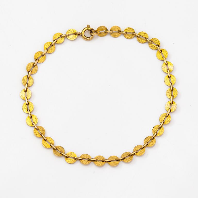 Björn Weckström, A 14K gold bracelet. Lapponia 1969.