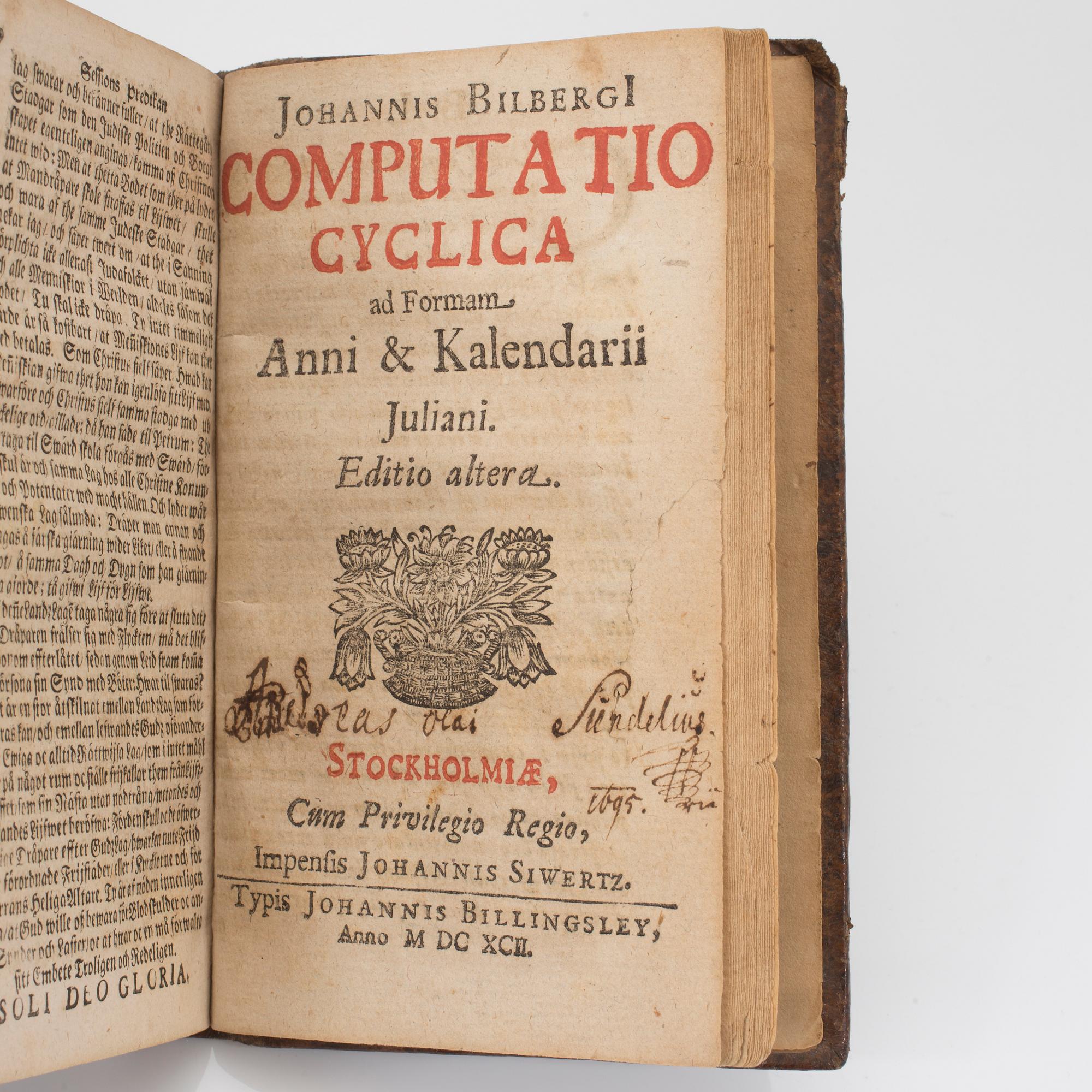 BOK, Erlandus Dryselius samt Johannes Bilberg inbundna tillsammans, 1693 och 1692.