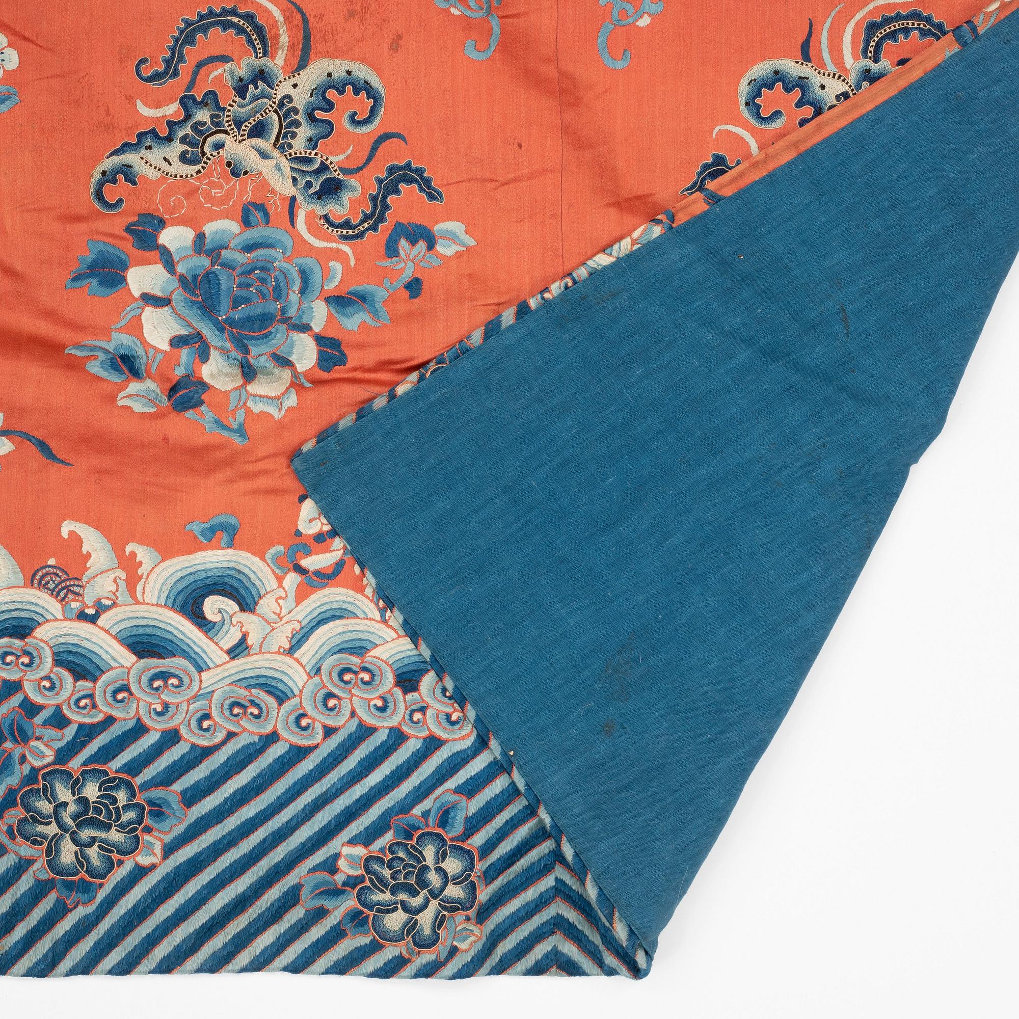 An embroidered silk altar cover, China, Qing dynasty.