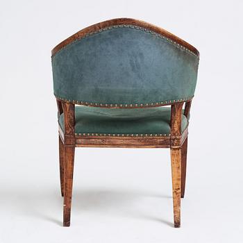 A late Gustavian armchair, late 18th century.