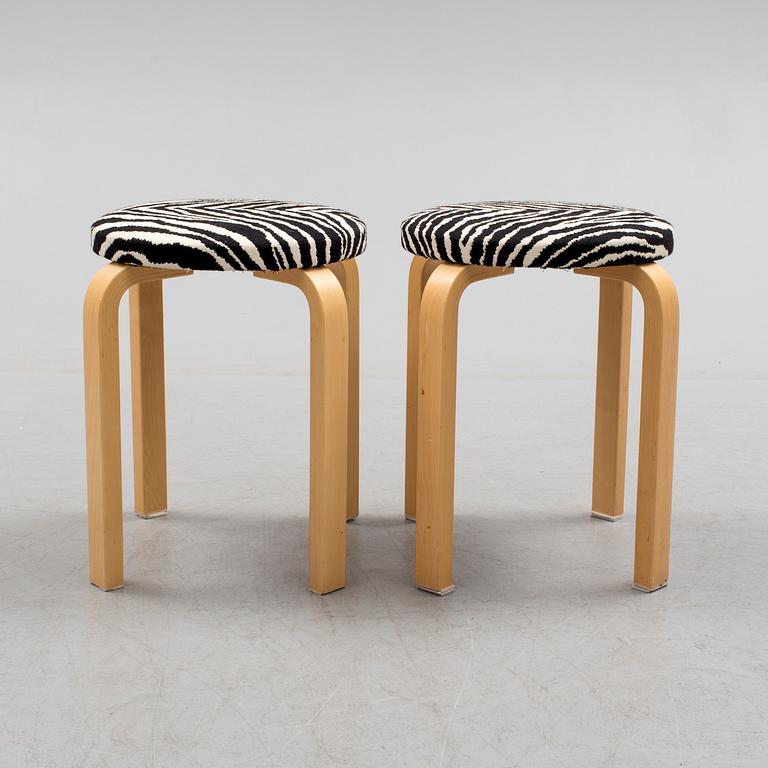 Two Alvar Aalto 'Model 60' stool, for Artek, Finland, late 20th century.