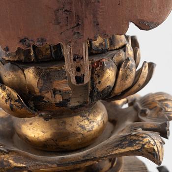 Buddha, bemålat och lackat trä, Japan, Meiji (1868-1912).