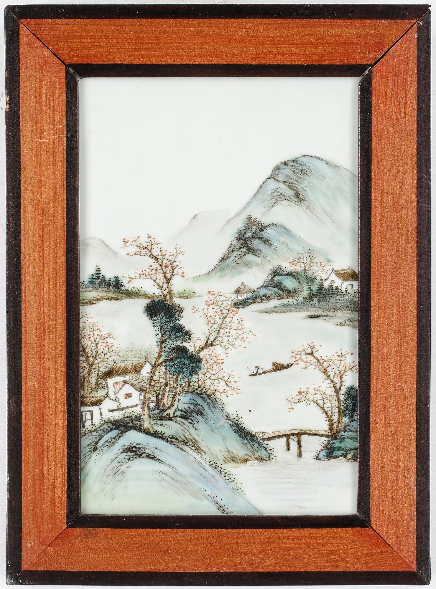 PLAKETTER, 4 st, porslin, Kina, modern tillverkning.