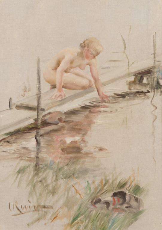 Ingrid Ruin, oil on canvas, signed.