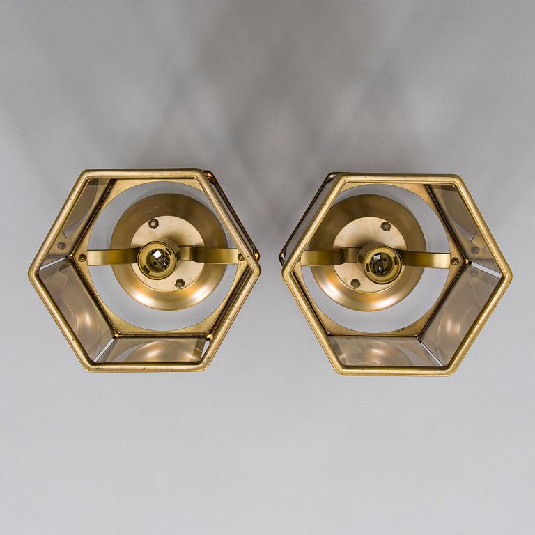 A pair of late 20th century ceiling lamps.