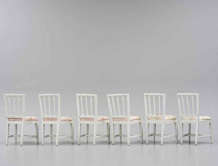 A set of six late Gustavian chairs by E. Öhrmark (master in Stockholm 1777-1813).