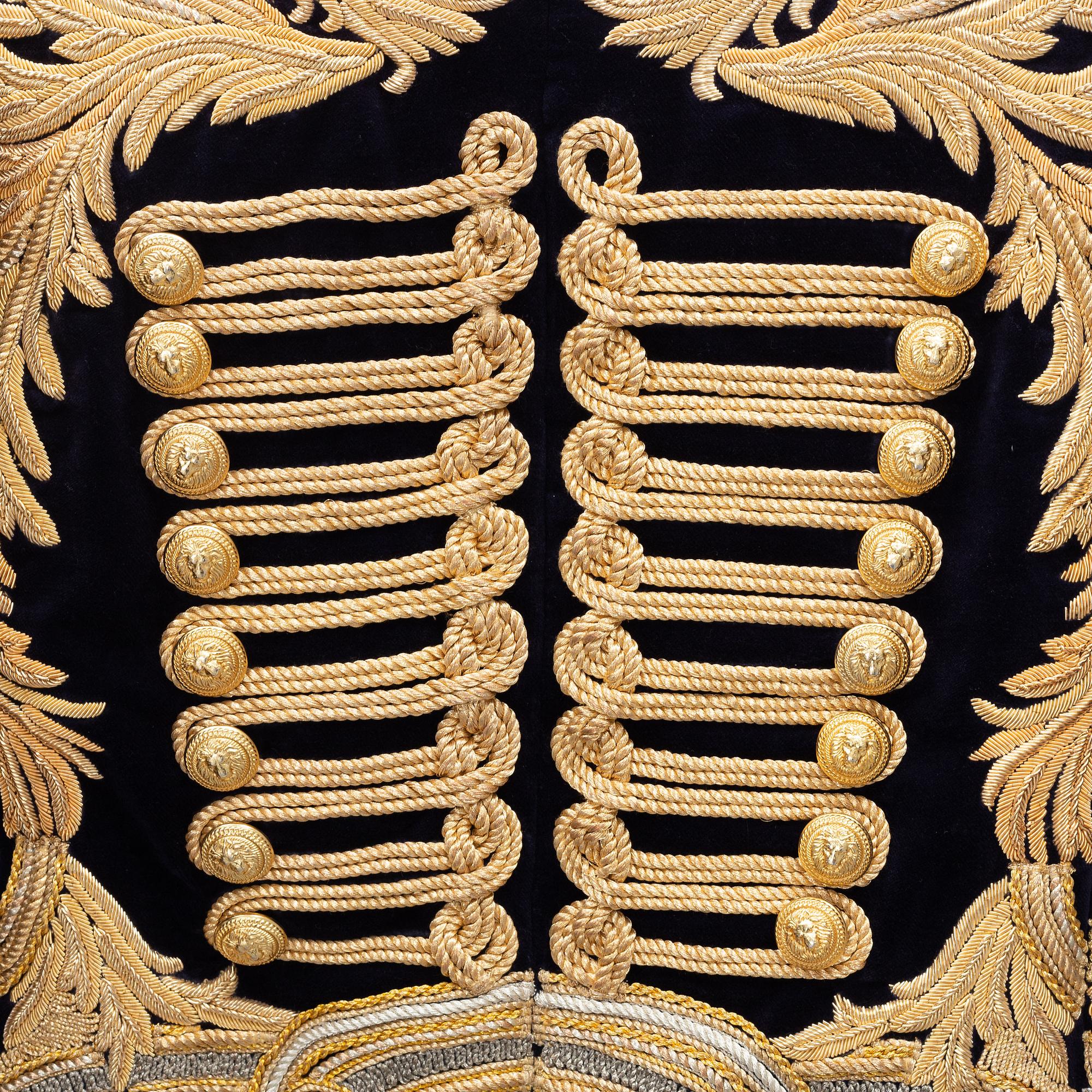 Balmain, a highly decorated velvet jacket, French size 48.