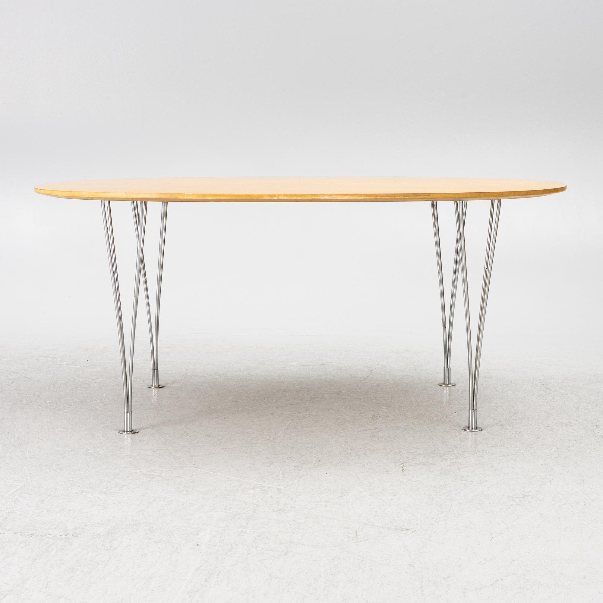 Bruno Mathsson & Piet Hein, dining table, "Superellipse", Fritz Hansen.
