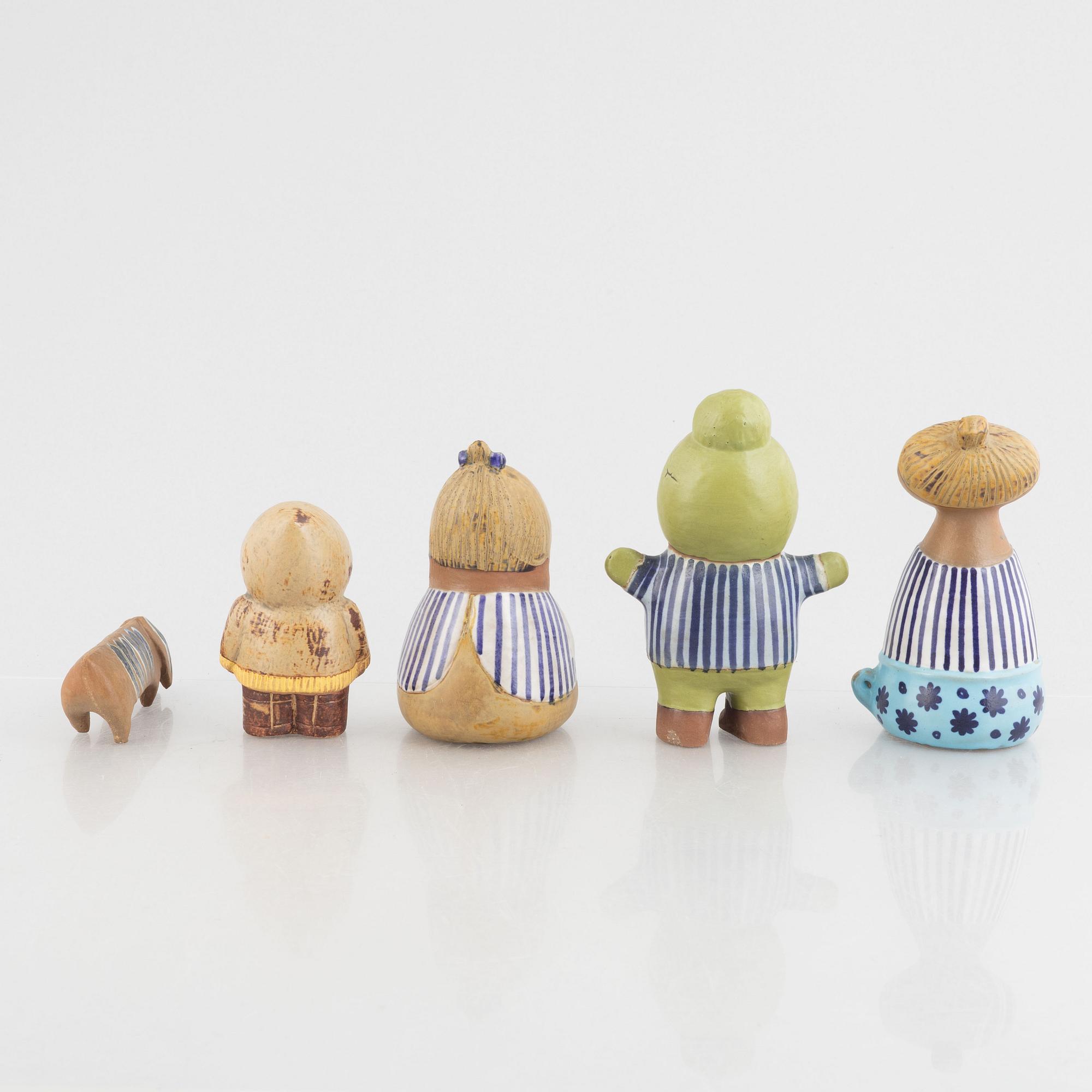 Lisa Larson, figuriner, 5 st,  Gustavberg.