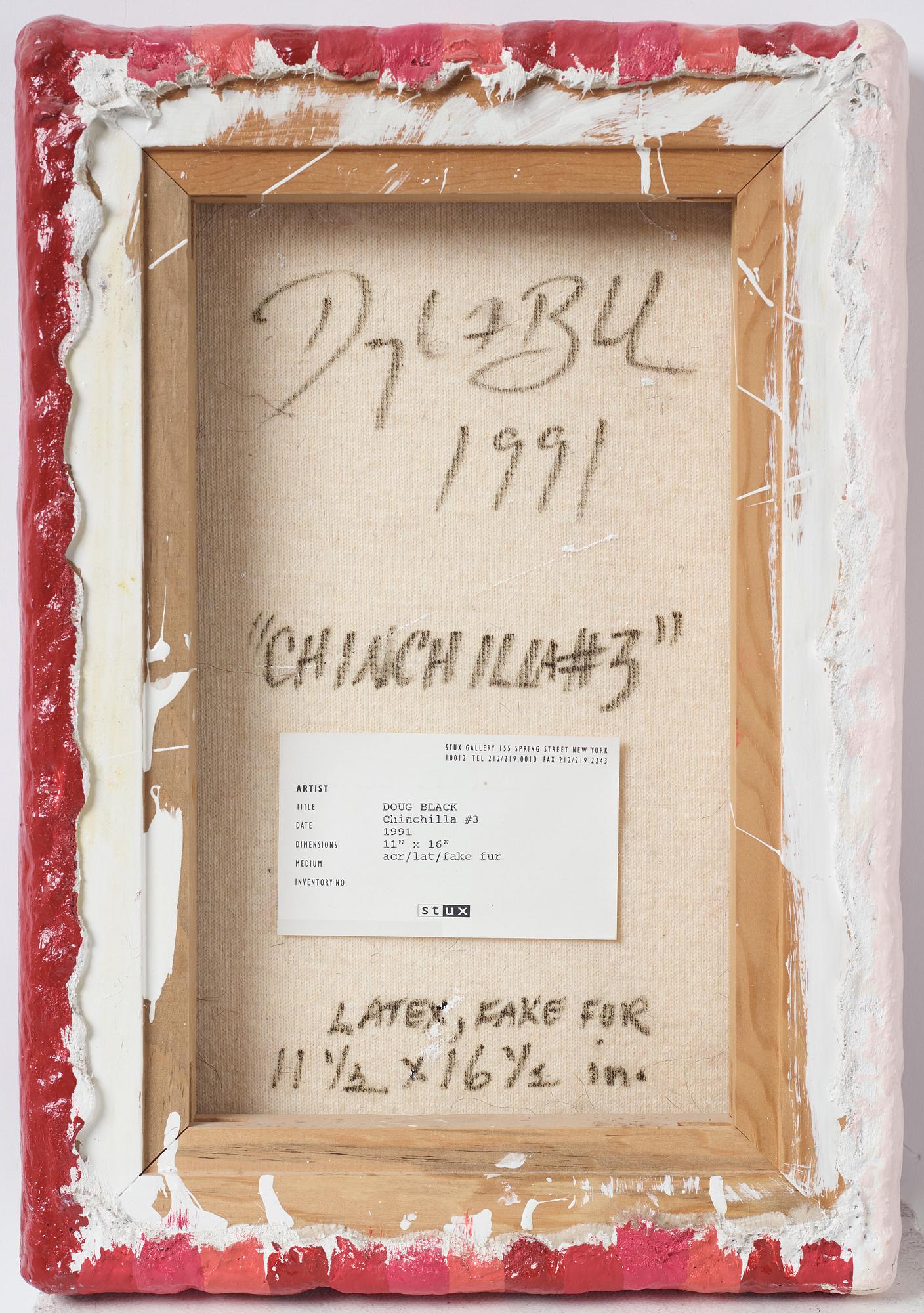 Douglas Black, acrylic, latex and fake fur on canvas, signed and dated 1991 verso.