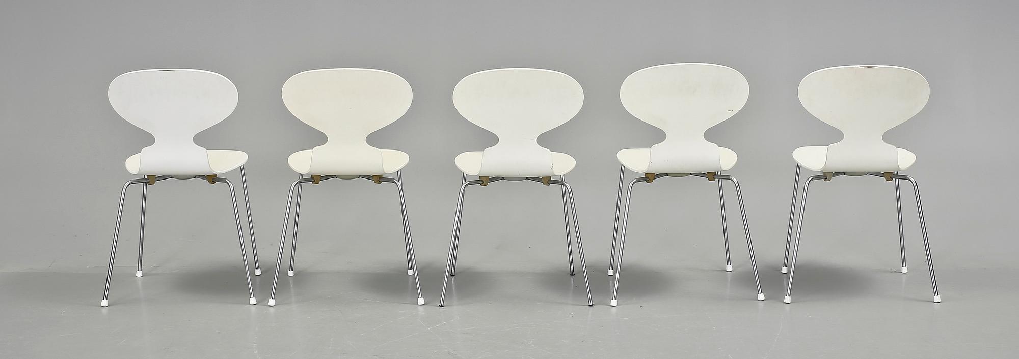 STOLAR, 5 st, "Myran", Arne Jacobsen, Fritz Hansen, 1969.