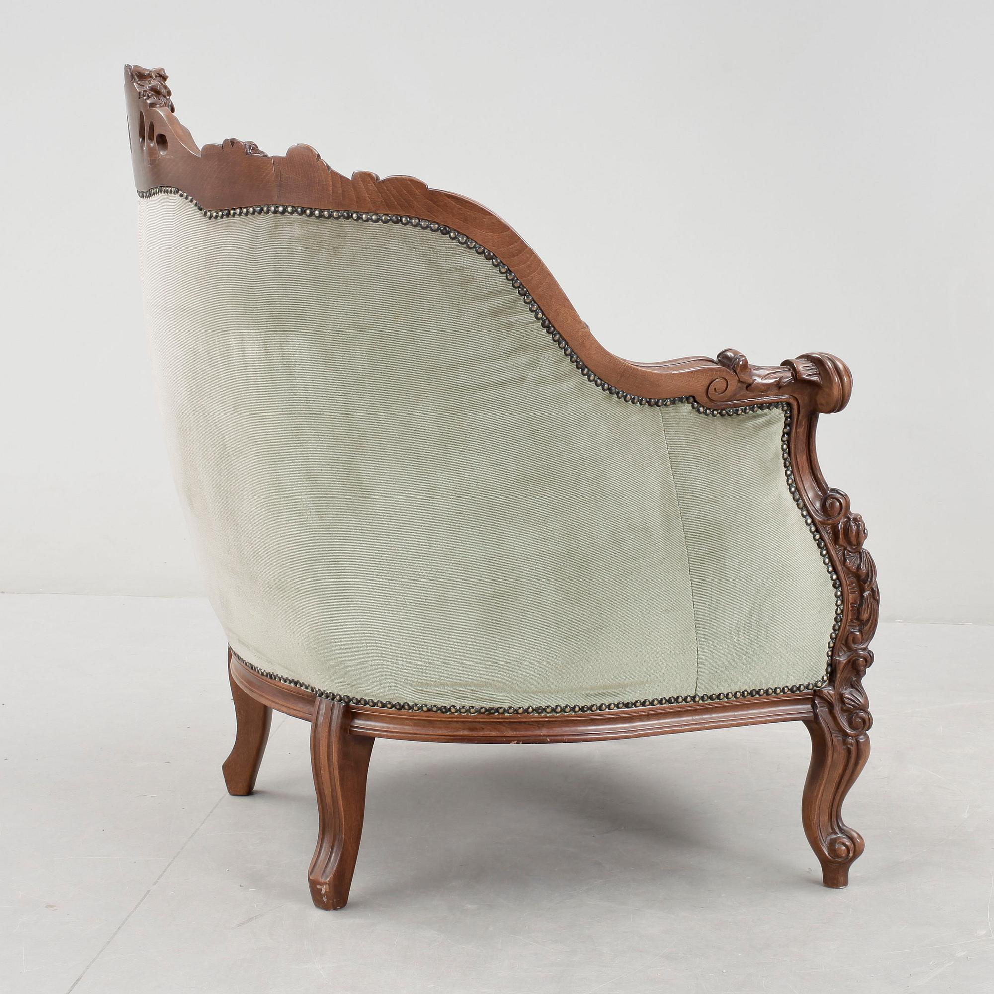 FÅTÖLJ, rokokostil, 1900-tal.