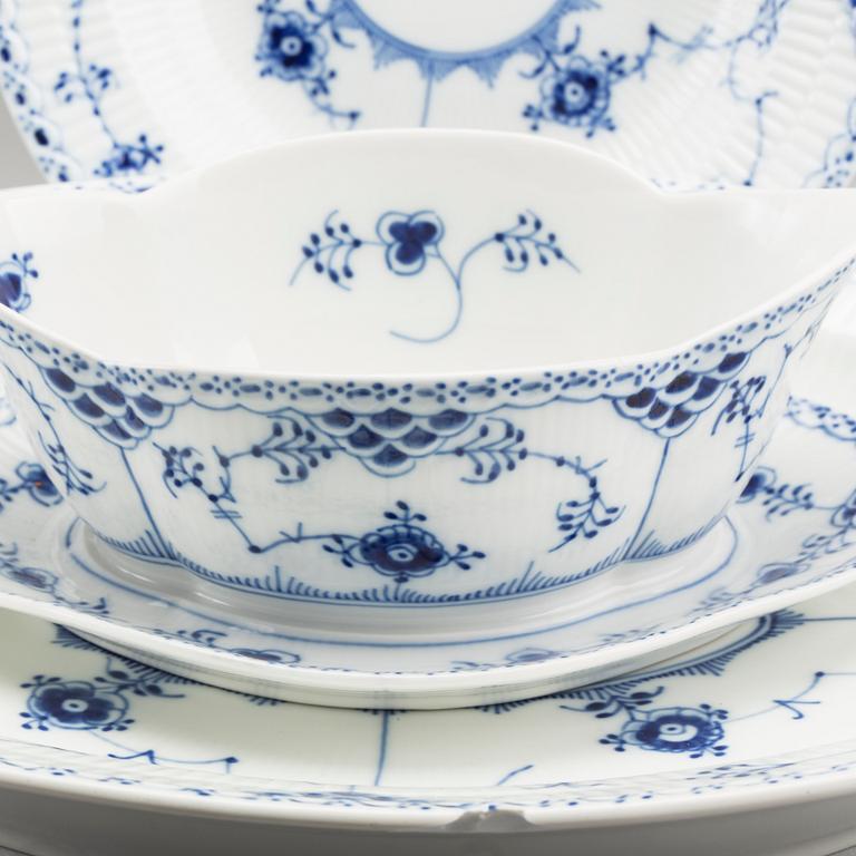 A 55 PIECES OF MUSSELMALET PORCELAIN
Made by Royal Copenhagen, 20th century.