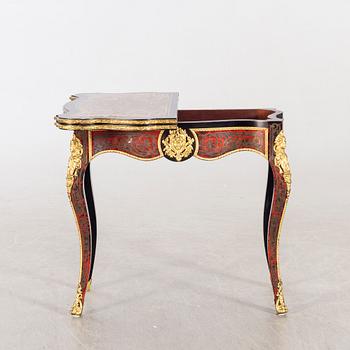 A late 20th century card table in Boulle-style.