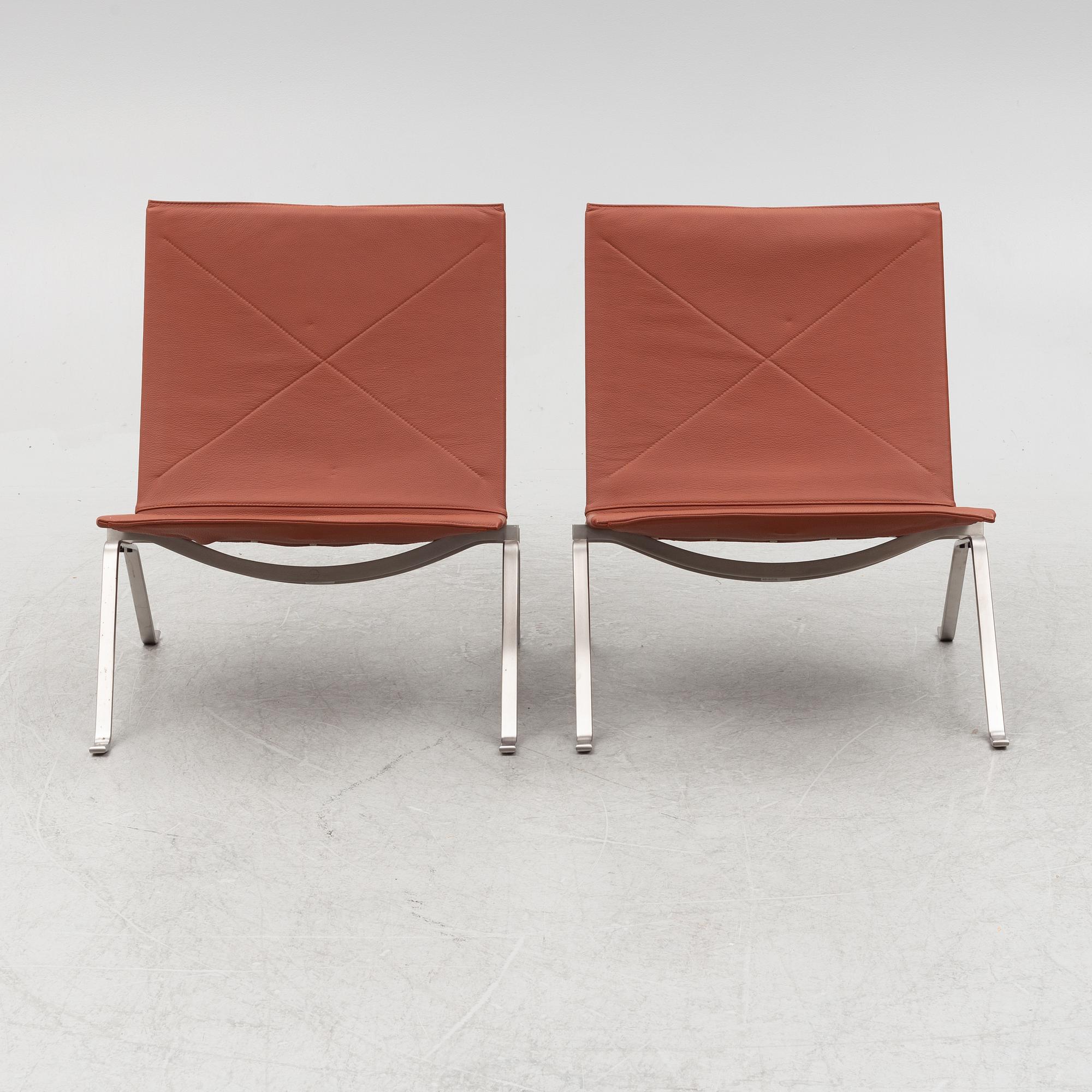 Poul Kjaerholm,  a pair of PK 22 lounge chairs for Fritz Hansen.