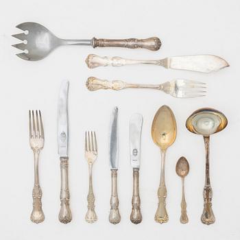 C.G. Hallberg, Bestickservis, 84 delar, silver, "Prins Albert", 1900-talets mitt.