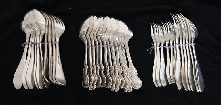 PARTI BESTICK, 34 st, silver, ca 1400 g.