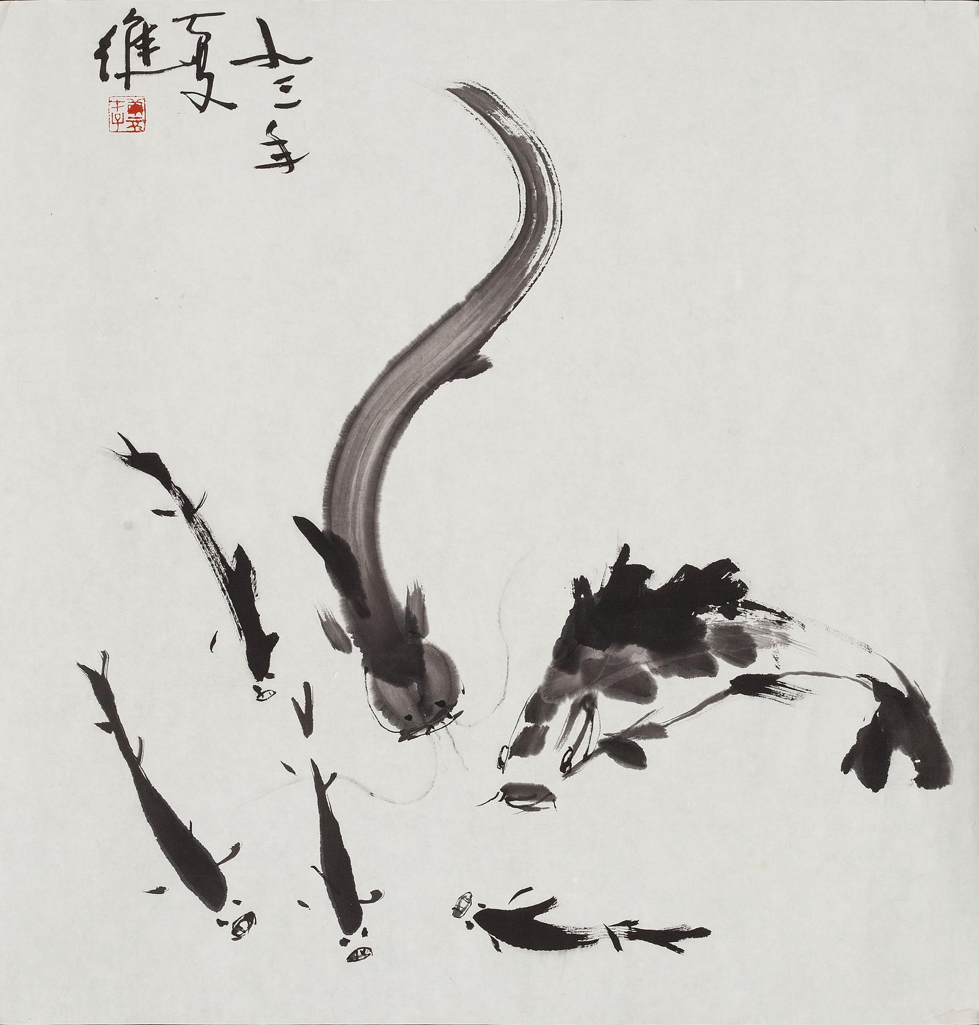 ZHANG WEI, tuschteckning, signerad och daterad -93.