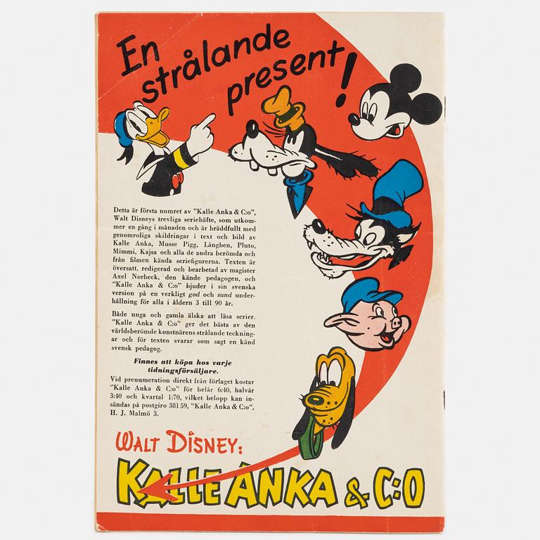 Serietidning, Kalle Anka & Co, nr 1, 1948.