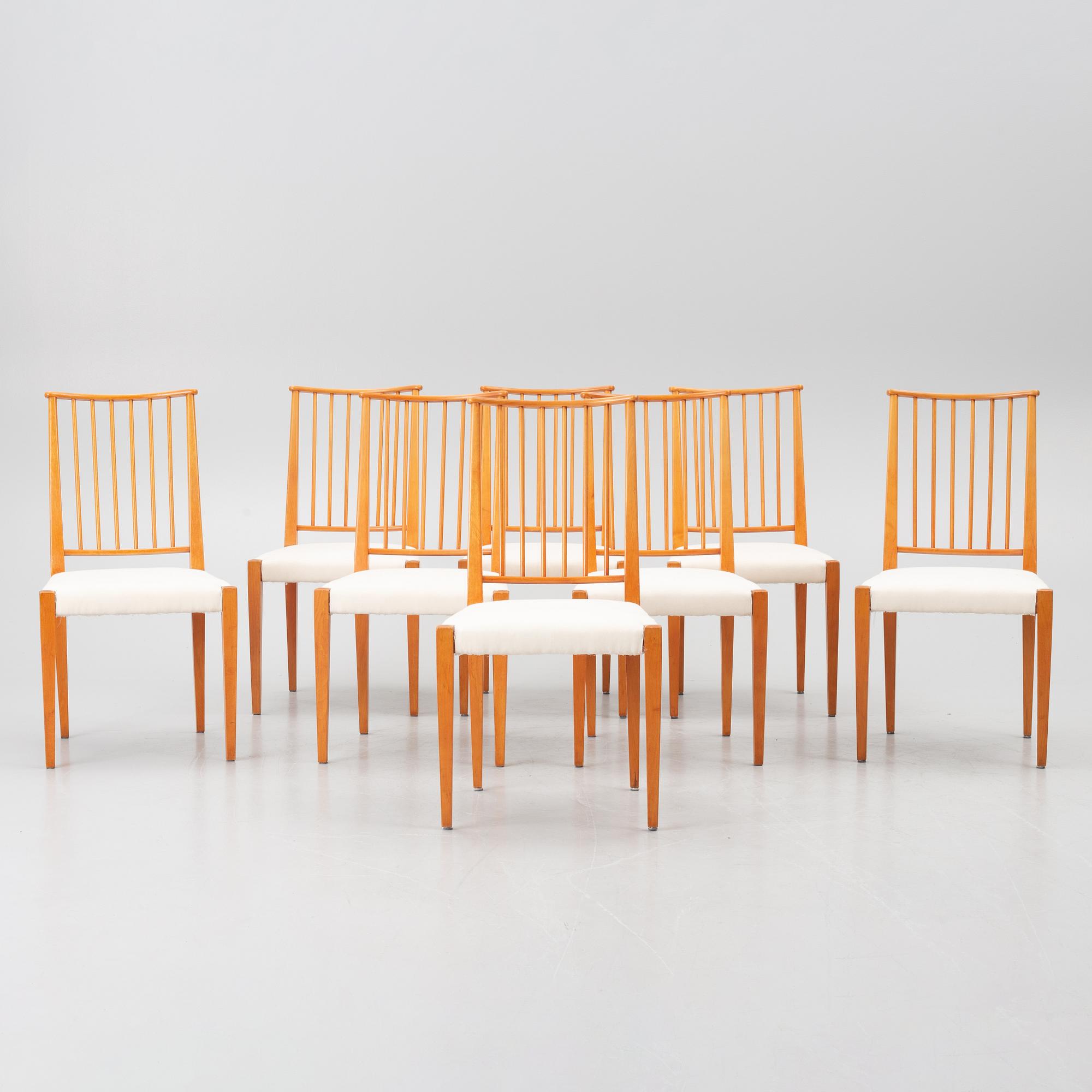 Josef Frank, eight model 970 chairs, Svenskt Tenn, Sweden.