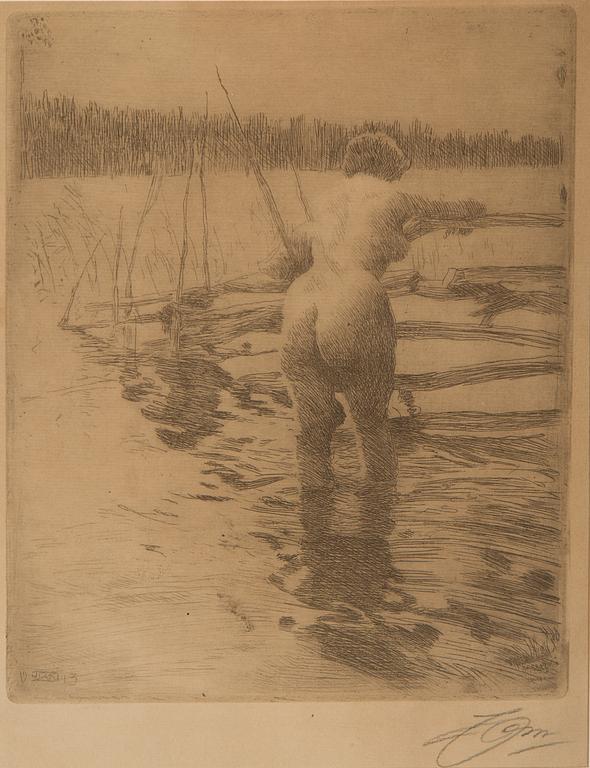 ANDERS ZORN, etsning, signerad med blyerts samt i plåten, daterad 1913.