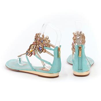 RENÉ CAOVILLA, handmade leather sandals.