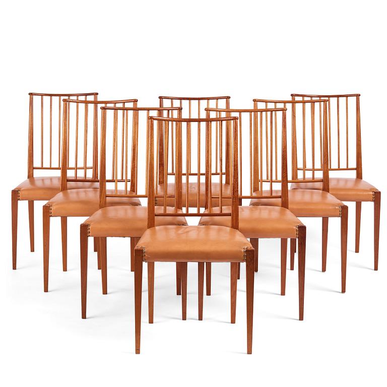 Josef Frank, a set of eight chairs model "970", Firma Svenskt Tenn, Sweden mid-20th century.
