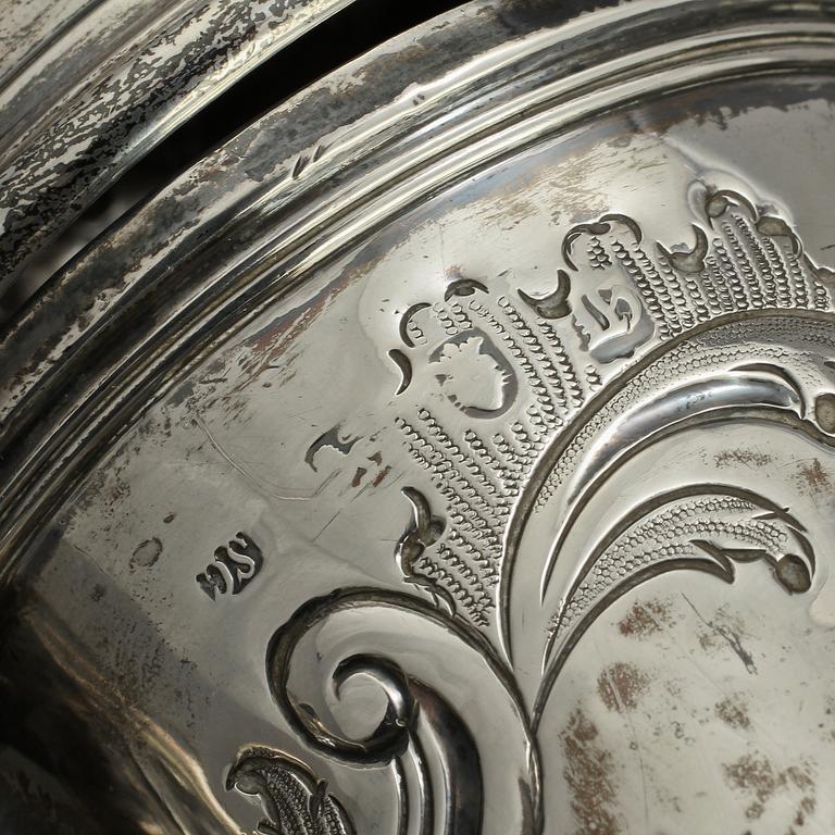 KAFFEKANNA, silver, Simeon Coley, London, 1763, vikt 853 g.