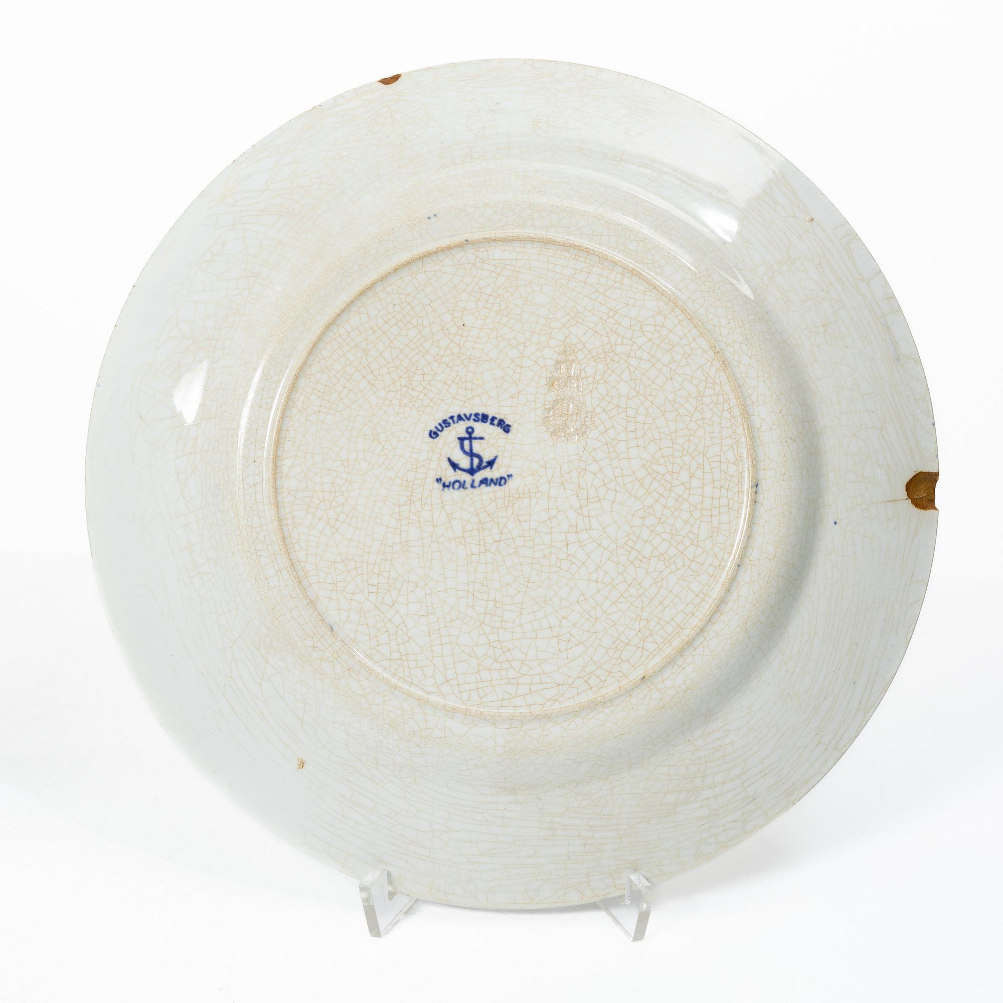Wilhelm Kåge, Five test plates, porcelain and stoneware, Gustavsberg, 1920s-50s.
