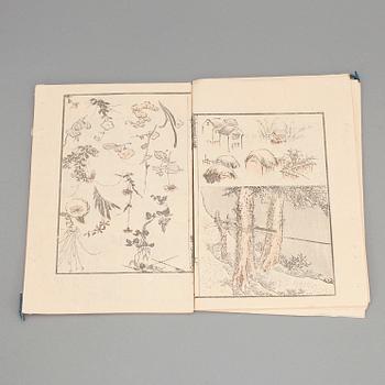 MANGABÖCKER (2), Japan, illustrerade med träsnitt, sent 1800-tal.