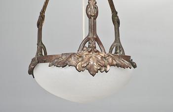 TAKLAMPA, Böhlmark, jugend, 1900-talets början. Höjd 78 cm.